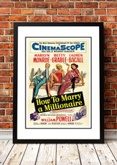 Marilyn Monroe ‘How to Marry a Millionaire’ Framed Movie Poster! - Framed A3