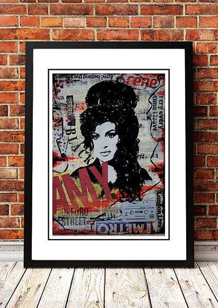 Amy Winehouse 'Art' Poster - Framed A4