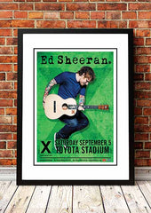 Ed Sheeran ‘Toyota Stadium’ Dallas, USA Concert Poster 2018 - Framed A4