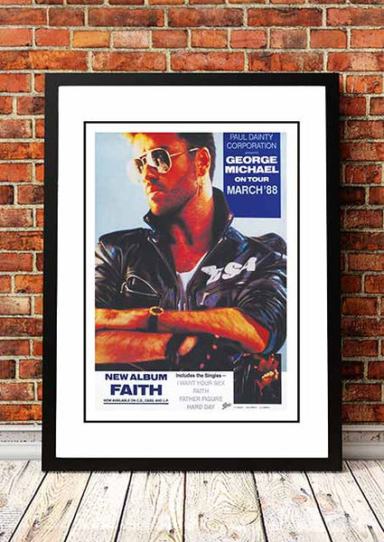 George Michael ‘Australian Tour’ In Store Promotional Poster 1988 - Framed A3