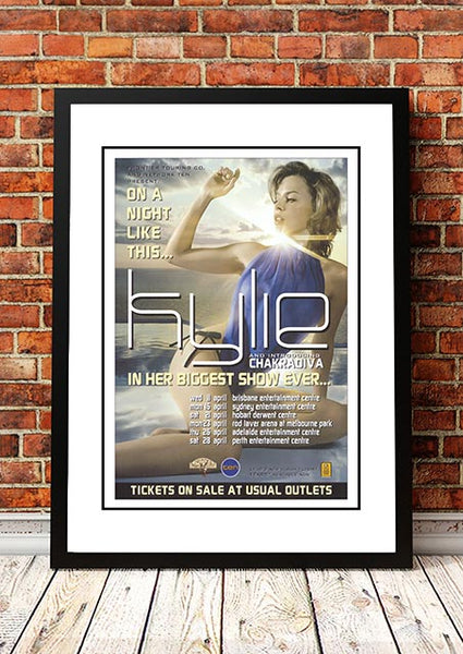 Kylie Minogue ‘On A Night Like This’ Australian Tour Poster 2001 - Framed A2