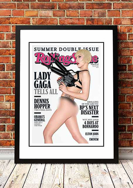 Lady Ga Ga ‘Rolling Stone Magazine’ Cover Poster 2010 - Framed A2