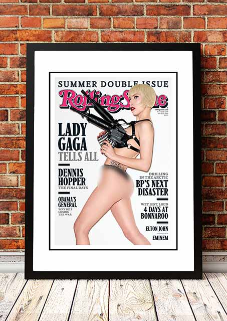 Lady Ga Ga ‘Rolling Stone Magazine’ Cover Poster 2010 - Framed A3