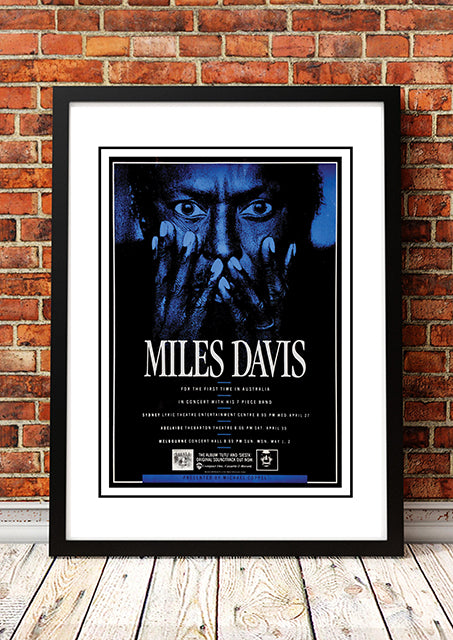 Miles Davis ‘Australian Tour’ Poster 1988 - Framed A2