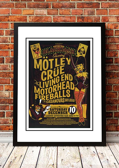 Motley Crue 'Blackjack’ Perth, Australia Concert Poster 2005 - Framed A4