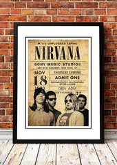Nirvana ‘MTV Unplugged’ New York, USA Pop Art Print 1993 - Framed A4