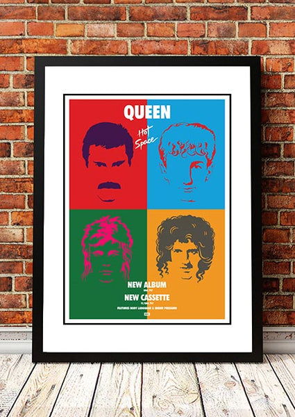 Queen ‘Hot Space’ In Store Promotional Poster 1982 - Framed A4