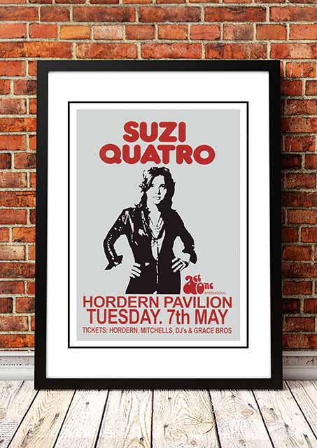 Suzi Quatro ‘Horden Pavilion’ Sydney, Australia Concert Poster 1974 - Framed A5