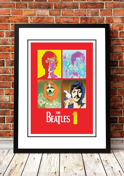 The Beatles ‘1’ In Store Promotional Poster 2000 - Framed A2