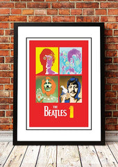 The Beatles ‘1’ In Store Promotional Poster 2000 - Framed A4