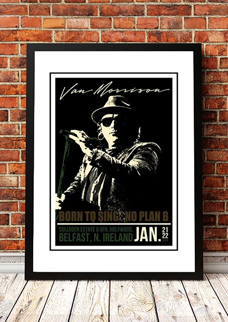 Van Morrison ‘Holywood’ Belfast, UK Concert Poster 2014 - Framed A3