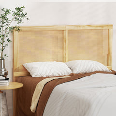 Artiss Bed Frame Double Size with Rattan Headboard Wooden Bed Base BRUNO