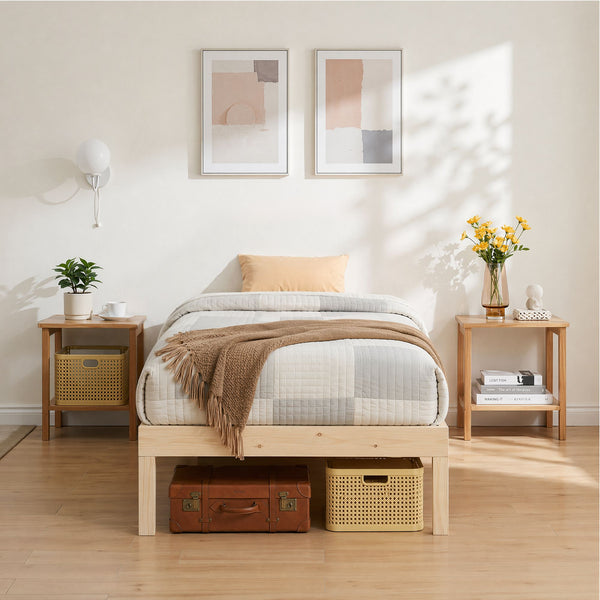 Artiss Bed Frame Single Size Wooden Base Mattress Platform Timber Pine BRUNO
