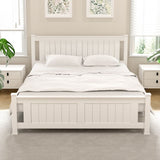 Artiss Bed Frame Double Size Wooden Platform with 2 Storage Drawers White RIO