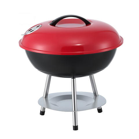Grillz Charcoal BBQ Grill Portable with Lid for Camping Outdoor