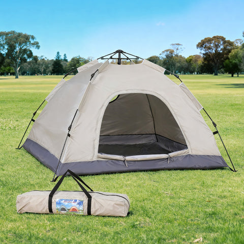 Weisshorn Camping Tent Instant Tent Pop up 2 Person Outdoor Hiking Tents Hiking Beige