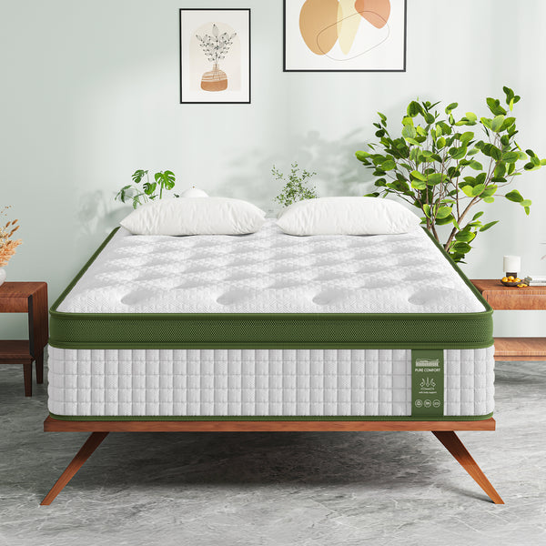BedStory 34cm Single Latex Hybrid Mattress Medium Firm - 5 Zone Pocket Spring Bed for Pressure Relief Motion Isolation