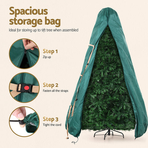 Jingle Jollys Christmas Tree Storage Bag Fits Up to 9ft Tree Xmas Bag Green