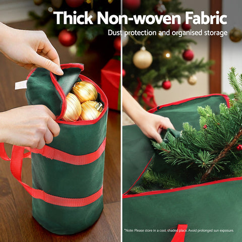 Jingle Jollys Christmas Tree Baubles Storage Bag Set Ornaments Container Box