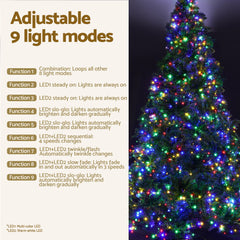 Jingle Jollys Christmas Tree 2.1m Xmas Tree Decoration 8 Light Mode Multi Colour