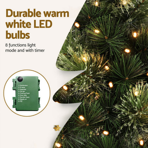 Jingle Jollys Christmas Tree 60CM Mini Tabletop 8 Light Modes Timer Xmas Tree