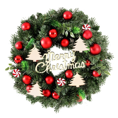 Jingle Jollys Christmas Wreath 40CM Xmas Garland Baubles Ornaments Party Decor