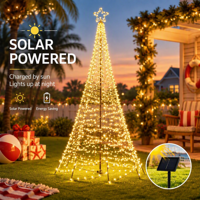 Jingle Jollys Solar Christmas Tree 3.6m 800 LED Net Lights Xmas Trees Decoration