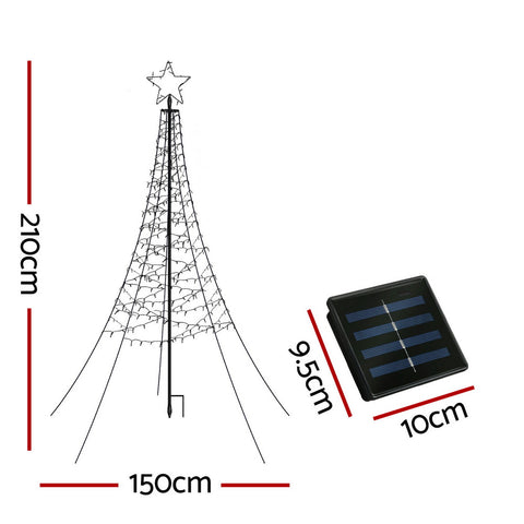 Jingle Jollys Solar Christmas Tree 2.1m 320 LED Net Lights Xmas Trees Decoration