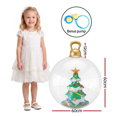 Jingle Jollys Christmas Inflatable Ball 60cm Tree Decoration Giant Bauble Clear