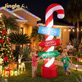 Jingle Jollys Christmas Inflatable Candy Pole 2.4M Illuminated Decorations