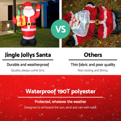 Jingle Jollys Christmas Inflatable Santa 2.4M Illuminated Decorations