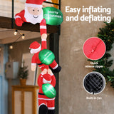 Jingle Jollys Christmas Inflatable Climbing Santa 2.5M Height LED Decorations Illuminated