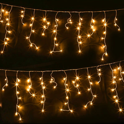 Jingle Jollys 12.5M Solar Christmas Lights Icicle String Light Warm White