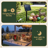 Jingle Jollys 12.5M Solar Christmas Lights Icicle String Light Warm White