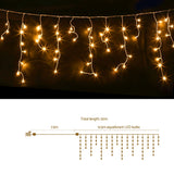 Jingle Jollys 12.5M Solar Christmas Lights Icicle String Light Warm White