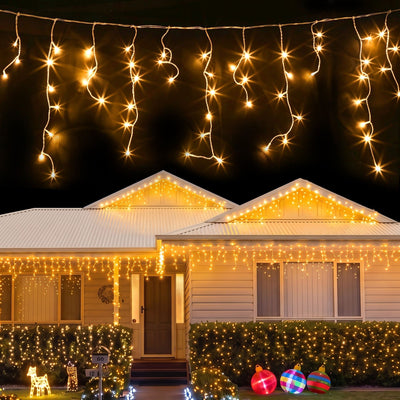 20M Christmas Lights Icicle Light 800 LED Warm White Decor Jingle Jollys