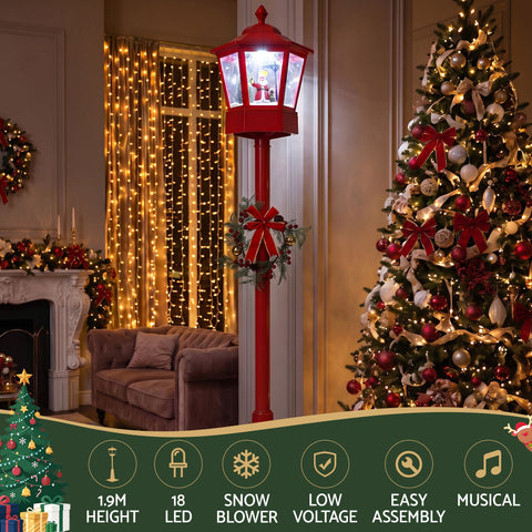 1.8M Christmas Lights Post Lamp LED Outdoor Decorations Jingle Jollys