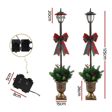 Jingle Jollys Christmas Lights 125cm Lamp Post 50 LED Fairy Light Decorations