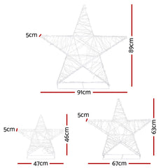 3 PCS Christmas Lights 900 LED Fairy Light Star Decorations Jingle Jollys