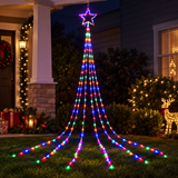 Jingle Jollys 3m Solar Christmas Lights Outdoor Fairy Waterfall Star Multicolour
