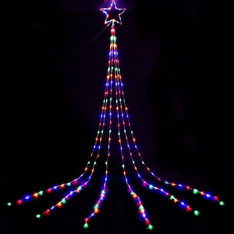 Jingle Jollys 3m Solar Christmas Lights Outdoor Fairy Waterfall Star Multicolour