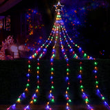 Jingle Jollys 3m Solar Christmas Lights Outdoor Fairy Waterfall Star Multicolour