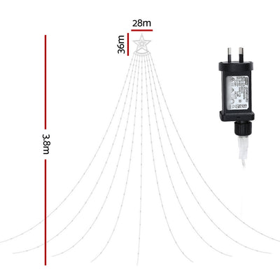 Jingle Jollys 3.8M Christmas Lights Waterfall String Light 340 LED