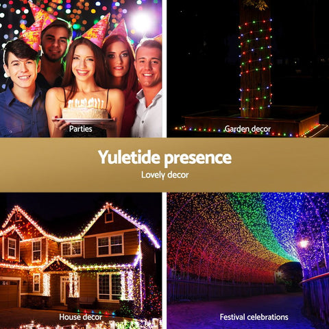 Jingle Jollys 30M Christmas Lights String Rope Light Decoration 300 LED Colorful