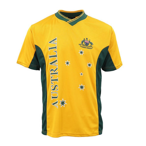 Adults Kids Men's Sports Soccer Rugby Jersy T Shirt Australia Day Polo Souvenir, Gold, M